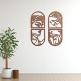 Modern Metal Duvar Sanatı Heykel Seti, 4 Parça Soyut Tasarım, Çağdaş Ev Dekoru (Sılver, 28"x23"/70x58Cm, renkler/sızes)
