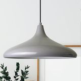 Modern Metal Sarkıt, Salon, Hol, Mutfak Avizesi, Gri Renk Metal Avize, 36 cm Çapında Metal Avize - 1'li