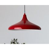 Modern Metal Sarkıt, Salon, Hol, Mutfak Avizesi, Kırmızı Renk Metal Avize, 36 cm Çapında Metal Avize - 1'li - Kırmızı - Beyaz