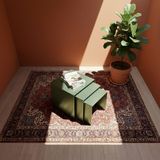 Modern Metal Zigon Sehpa Seti Minimal Tasarım İç İçe Geçen Yan Sehpa 3 Lü Set Yeşil