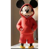 Modern Mickey Mouse Figürü - Kırmızı Kapüşonlu Sweatshirt Lü Dekoratif Biblo