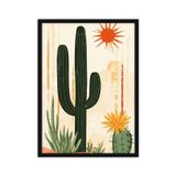 Modern Minimal Maximal İlistrasyon Soyut Bohem Ahşap Çerçeveli Tablo Çerçeveli Poster Ev Dekorasyonu Duvar Dekoru Siyah 30 x 40 Kaktus_2