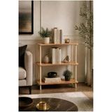 Modern Minimalist 3 Raflı Kitaplık Ahşap Ayaklı Çok Amaçlı Dekoratif Salon Ofis Düzenleyici Raf (Safir Meşe Bal Meşe)