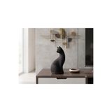 Modern Minimalist Kedi Heykeli - Dekoratif Salon ve Ofis Biblosu Siyah 10 x 18