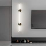 Modern Minimalist Tasarım İç Mekan Duvar Lambası LED Duvar Aydınlatması Metal Demir Akrilik Uzun Duvar Lambası Yatak Odası Oturma Odası Koridor Merdiven için (Siyah Beyaz Işık, 60 cm)