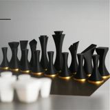 Modern Minimalist Tasarım Satranç Taşları Seti 3d Baskı Pla Malzeme Tam İki Takım