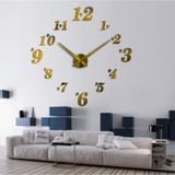 Modern Nesil Dıy 3D Dekoratif Büyük Boy Sticker Duvar Saati (399498349)