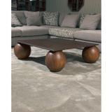 Modern Orta Sehpa & Küre Sehpa & Top Sehpa & İnce MDF Kare Ceviz & 4 Ceviz Top