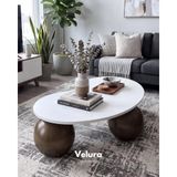 Modern Orta Sehpa & Küre Sehpa & Top Sehpa & MDF Fasulye Beyaz & Amerikan Ceviz