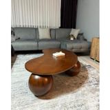 Modern Orta Sehpa & Küre Sehpa & Top Sehpa & MDF Fasulye Koyu Ceviz & Koyu Ceviz Top