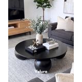 Modern Orta Sehpa & Küre Sehpa & Top Sehpa & MDF Yuvarlak Siyah & Siyah Top