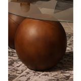 Modern Orta Sehpa & Küre Sehpa & Top Sehpa & Tek Top - 1 Adet Top & 41 cm Koyu Ceviz