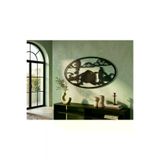 Modern Oval Dağ Manzaralı Ve Dağcı Silüetli Estetik Metal Duvar Panosu