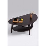 Modern Oval Orta Sehpa | Alt Raflı Salon Sehpası | Minimal & Şık Tasarım - Siyah