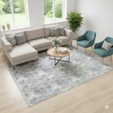 Modern Pamuklu Halı Örtüsü Savan 6m2 Dokuma 200x300 Lastiksiz Gri