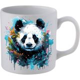 Modern Panda Baskılı Beyaz Kupa Bardak Sevgiliye Hediye - Seramik Çay, Kahve Hediyelik Bardağı