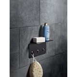 Modern Paslanmaz Metal Duş Rafı, Duş Düzenleyici, Banyo Rafı, Bayno Şampuanlık Siyah