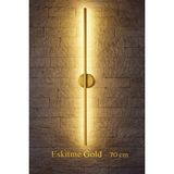 Modern Pilli Aplik Tak Çalıştır Kablosuz Ledli Aplik Eskitme Gold Pil Dahildir 70CM - ESKİTME GOLD