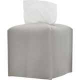 Modern Pu Deri Peçete Kutusu Kapağı, Basit Düz Renk Tutucu Kare Peçete Çantası, Banyo, Ofis, Araba, Açık Çadır, Yemek Masası Için Ideal, 13 x 13 x 13 Cm, Gümüş