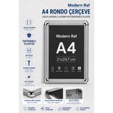 Modern Raf A4 Rondo Çerçeve - Afiş Çerçevesi - Belge Çerçevesi - Açılır Kapanır Plastik Çerçeve