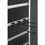 Modern Raf Kanallı Panoya Siyah Kanca 25 Cm 50'li Paket