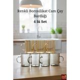 Modern Renkli Borosilikat Çay Bardağı Isıya Dayanıklı Premium Cam