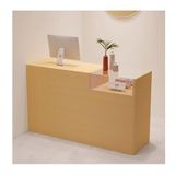 Modern Resepsiyon Masası Ahşap Resepsiyon Masası Depolamalı Resepsiyon Masası Ödeme Lobisi Güzellik Salonu ve Ofis için Modern Resepsiyon Sayacı, (Meşe, SAĞ_90 CM/35,4 inç)