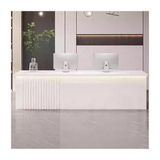 Modern Resepsiyon Masası Kilitlenebilir Çekmeceli Modern Resepsiyon Masası - Ofisler için Yerden Tasarruf Sağlayan Ödeme Sayacı Güzellik Salonları Mağazalar ve Barlar, (Beyaz, 100 cm/39,4 inç)