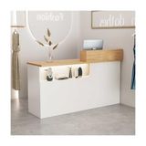 Modern Resepsiyon Masası Modern Resepsiyon Masası Ofis Karşılama Sayacı Masaüstü Depolama ile Çeşitli Alanlar için Şık ve Fonksiyonel Resepsiyon Ünitesi, (Ahşap Renk, LEFT_100CM)
