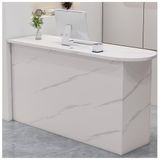 Modern Resepsiyon Masası Perakende ve Ofis için Modern Resepsiyon Masası Sayacı Ahşap Ödeme Masası Resepsiyon Bilgisayar İş İstasyonu için Şık Karşılama Masası, (Stil 3,140x50x90cm)
