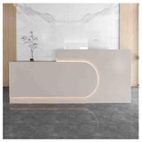 Modern Resepsiyon Masası Tezgahlı ve Kilitlenebilir Çekmeceli Ön Masa Resepsiyon Odası Masası ve Ofis Lobisi Cafe için Saklama Ödeme Sayaç Masası, (B,140x59,6x99,8 cm)