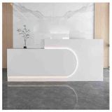 Modern Resepsiyon Masası Tezgahlı ve Kilitlenebilir Çekmeceli Resepsiyon Odası Masası ve Ofis Lobisi Cafe için Saklama Ödeme Sayaç Masası, (A-219x23.6x39 inç)