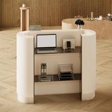Modern Resepsiyon MasasıKavisli Modern Resepsiyon Masası - Küçük Alanlar için Taşınabilir Ödeme Sayacı Perakende El Sanatları Gösterileri için İdeal Bar Otel Lobisi, (Beyaz,-)