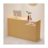 Modern Resepsiyon MasasıKilitlenebilir Çekmeceli Modern Ödeme Sayacı, Kadın Giyim Mağazaları Mağazaları ve Barları için Şık Resepsiyon Masası, (Meşe Şeffaf, LEFT_100CM)