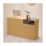 Modern Resepsiyon MasasıKilitlenebilir Çekmeceli Modern Ödeme Sayacı, Kadın Giyim Mağazaları Mağazaları ve Barları için Şık Resepsiyon Masası,(Meşe grisi, LEFT_90CM)