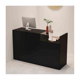Modern Resepsiyon MasasıKilitlenebilir Çekmeceli Modern Ödeme Sayacı, Kadın Giyim Mağazaları Mağazaları ve Barları için Şık Resepsiyon Masası,(Siyah-şeffaf, LEFT_100CM)