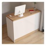 Modern Resepsiyon MasasıKilitlenebilir Çekmeceli Perakende Ödeme Sayaç Masası, Ofisler için Resepsiyon Masası Güzellik Salonları Mağazalar ve Lobiler, (Beyaz Ahşap, 100 cm/39,4 inç)