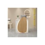 Modern Resepsiyon MasasıKilitlenebilir Çekmeceli ve Raflı Modern Resepsiyon Masası, İş için Ön Ofis Sayacı, Şık ve Fonksiyonel Resepsiyon Mobilyaları, (Ahşap, 80 CM/31,5 inç)