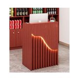 Modern Resepsiyon MasasıModern LED Resepsiyon Masası - Güzellik Salonu Mağazası Lobi ve Bar için Basit Ön Ödeme Sayacı, Şık ve İşlevsel, (Kırmızımsı Kahverengi, L60 cm/23,6 inç)
