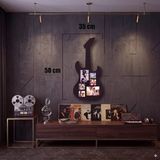 Modern Rock Serisi: Siyah Lazer Kesim Gitar Figürlü Çoklu Anı Çerçevesi 35X50CM