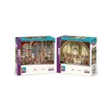 Modern Roma Ve Atina Okulu İkili Set - 2 X 1000 Parça Manzara İkili Puzzle Seti