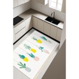 Modern Saksı Desenli Dijital Baskı Kaymaz Taban Mutfak Halısı H0029