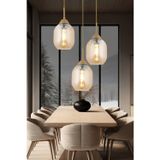 Modern Salon Avize 3 Lü Yuvarlak Eskitme Hierro