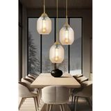 Modern Salon Avize 3 Lü Yuvarlak Eskitme Hierro