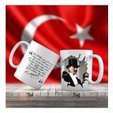 Modern Şapkalı ve Kıyafetli Mustafa Kemal Atatürk ve Unutulmayan Sözleri -Kupa Bardak