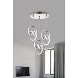 Modern Sarkıt 3 Lü Gümüş Kasa Beyaz Işık Led Avize 1 Yıl Garantili Imza Ledli Avize