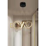 Modern Sarkıt Krom Kıvrım Beyaz Işık LED Avize - 2 - Siyah