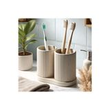 Modern Seramik Diş Fırçalık Seti – Minimal Banyo Düzenleyici, 2’li MSD