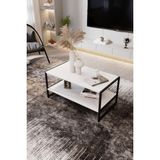 Modern & Şık Orta Sehpa Metal Çerçeve ile Dayanıklı Tasarım, Minimalist ve Fonksiyonel, Salon ,ofis - Beyaz