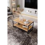 Modern & Şık Orta Sehpa Metal Çerçeve ile Dayanıklı Tasarım, Minimalist ve Fonksiyonel, Salon,Ofis Atlantik Çam